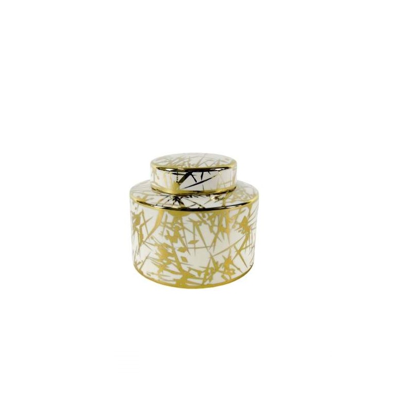 CERAMICA- POTE DOURADO 18x18x16cm