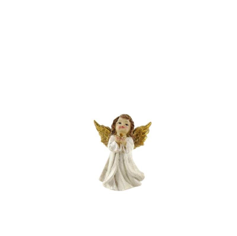 ANJO C/ASAS OURO 11x6x13cm