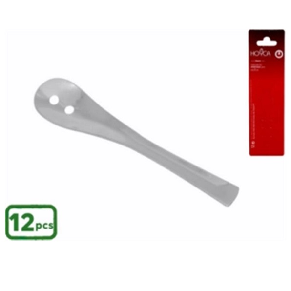 COLHER CAFE C/FUROS INOX LAGRIMA PACK12