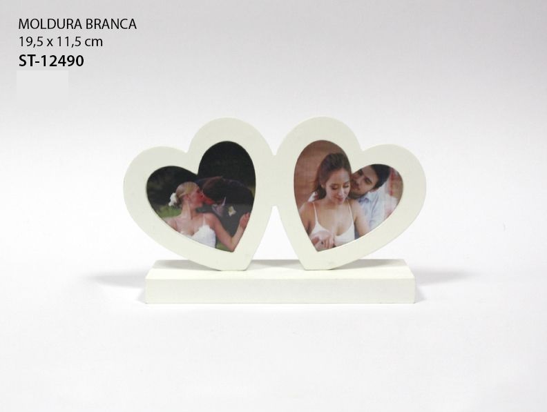 MOLDURA BRANCA 2 CORAÇOES ST-12490