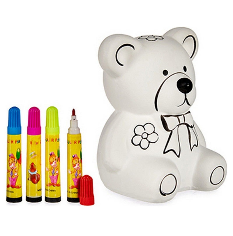 MEALHEIRO CERAMICA URSO C/4 CANETAS