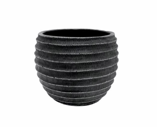 VASO CIMENTO RED. PRETO 15x15x13cm