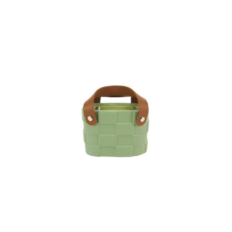 CERAMICA- VASO BOLSA VERDE 14x10x9cm