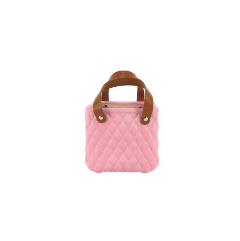 CERAMICA- VASO BOLSA ROSA 17x12x17cm