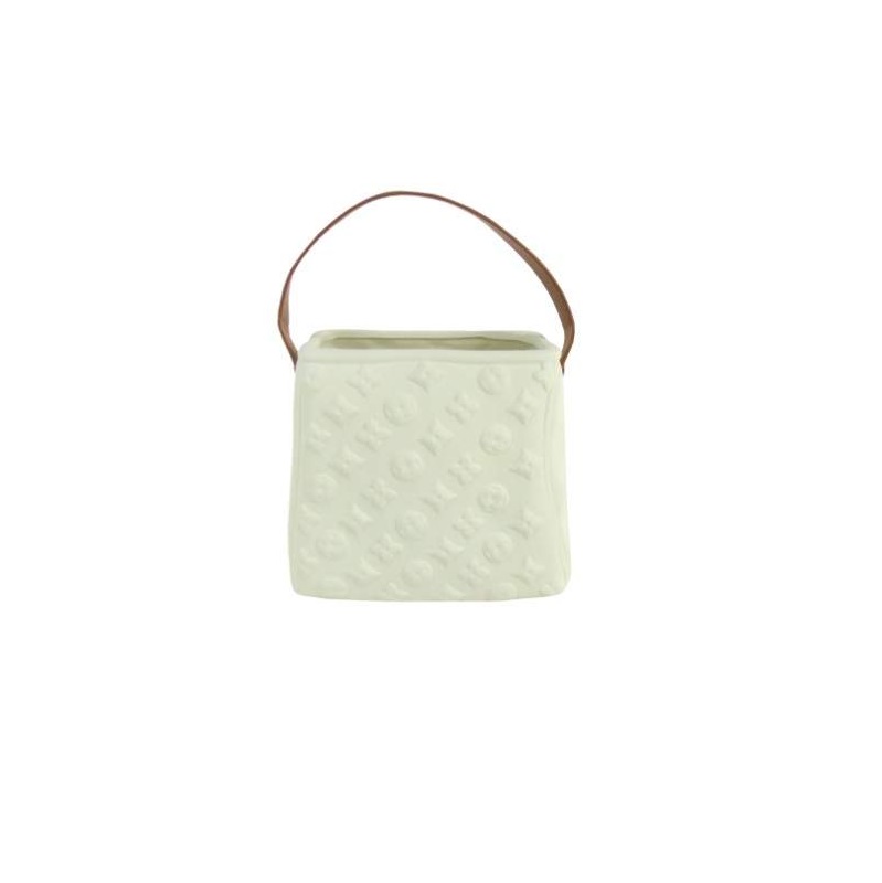 CERAMICA- VASO BOLSA CREME 19x12x17cm