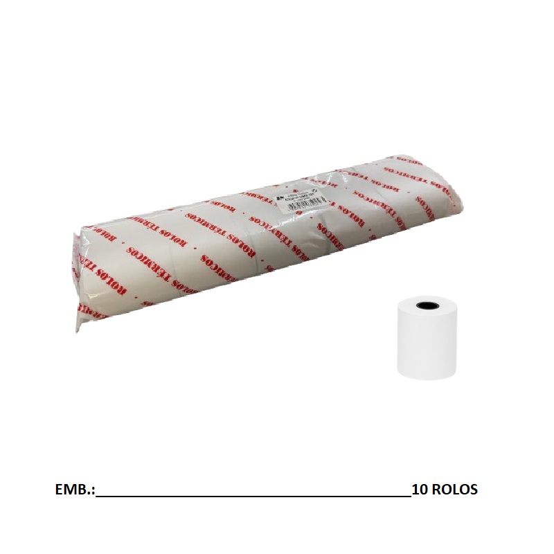 ROLO PAPEL TERMICO 57X40X11 58gr S/BPA PACK10