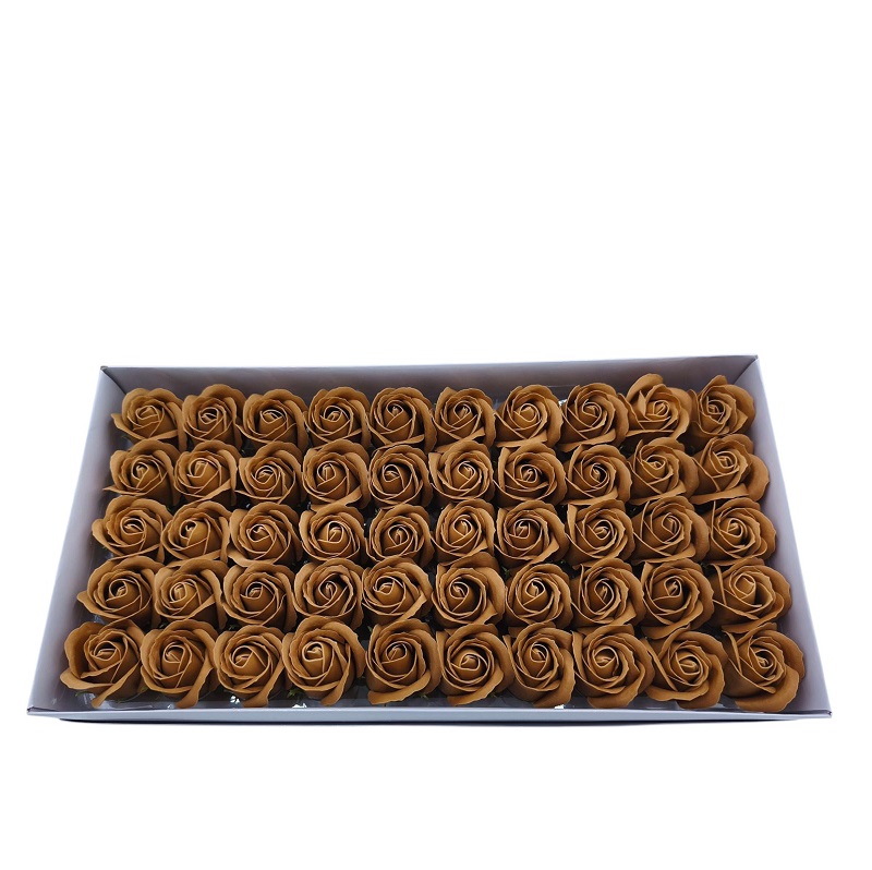 FLOR ARTIFICIAL- ROSAS SABAO 5CM CASTANHA CX.50