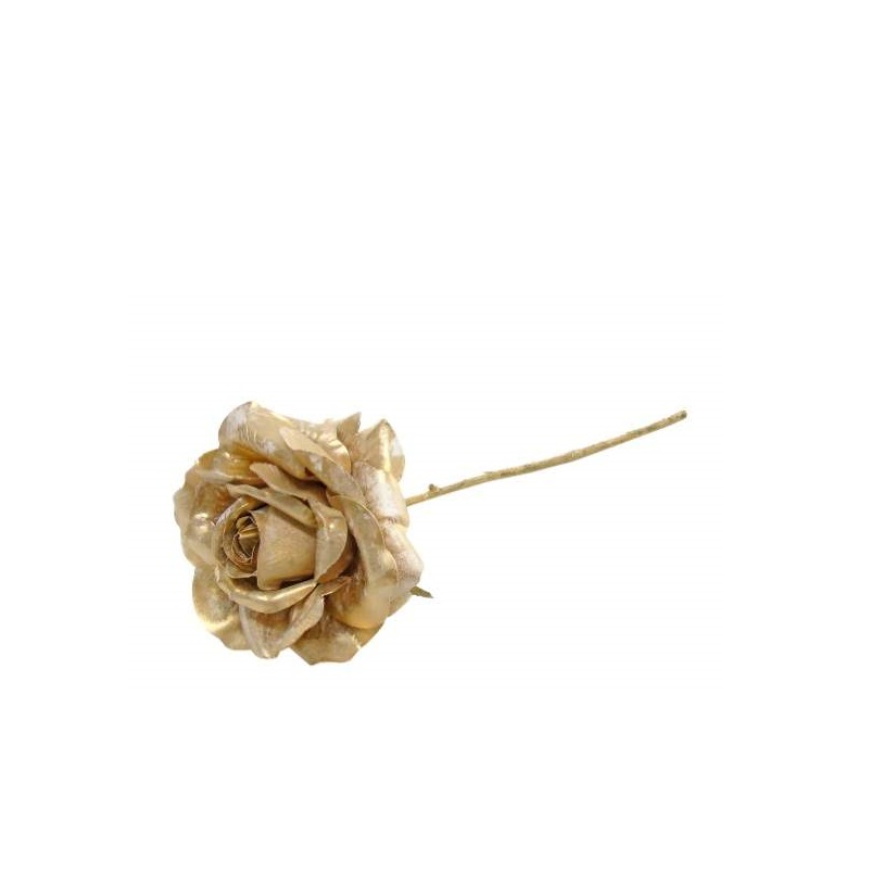 FLOR ARTIFICIAL- PE DE ROSA DOURADO 34CM