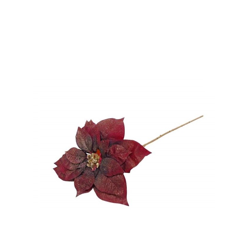 FLOR ARTIFICIAL- PE POINSETTIA VERMELHO 52CM