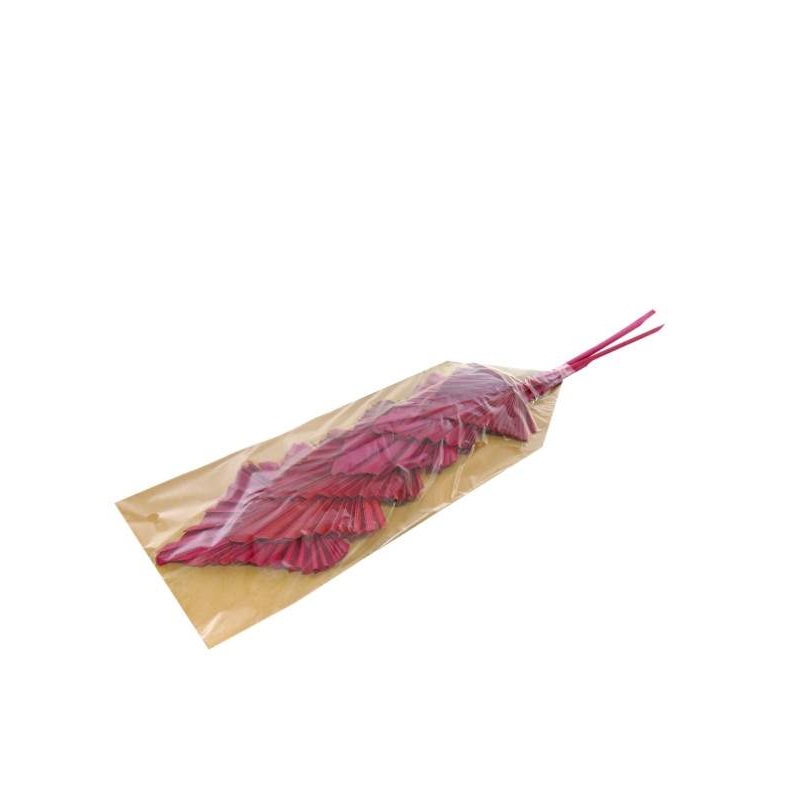 FLOR SECA- RAMO FOLHAS PALMA ROSA 58cm