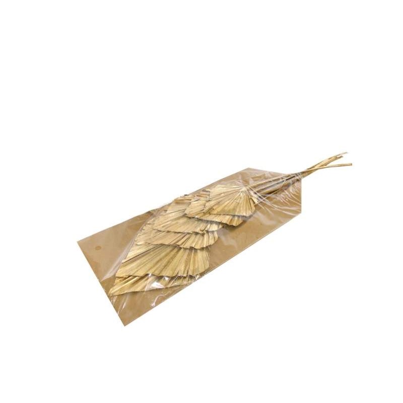 FLOR SECA- RAMO FOLHAS PALMA Dourado 58cm