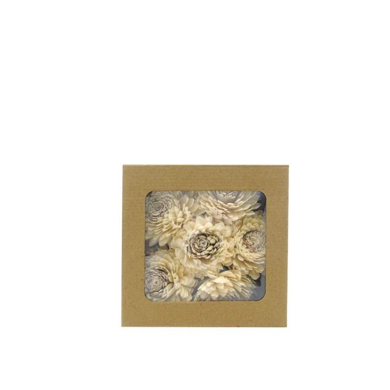 FLOR SECA- CAIXA C/6 "DALIAS" CREME 19CM