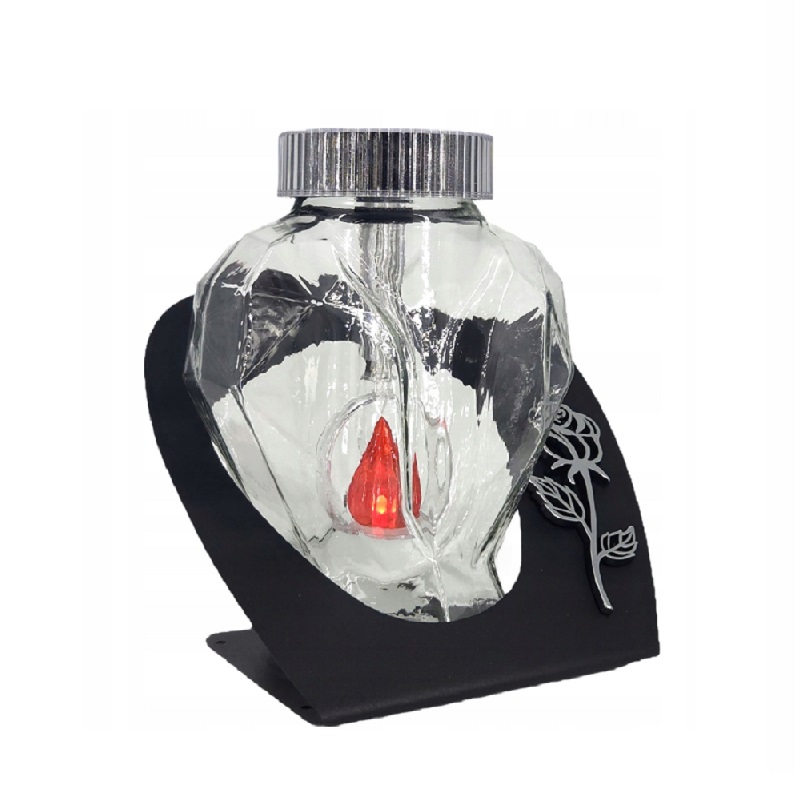 CANDEEIRO SOLAR CORAÇAO BRANCO C/BASE 21x21cm