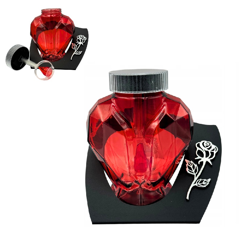 CANDEEIRO SOLAR CORAÇAO VERMELHO C/BASE 21x21cm