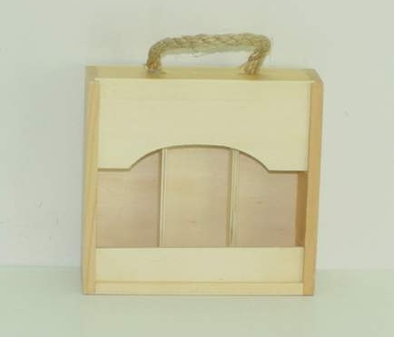 CAIXA MADEIRA P/3 GARRAFAS 14CM