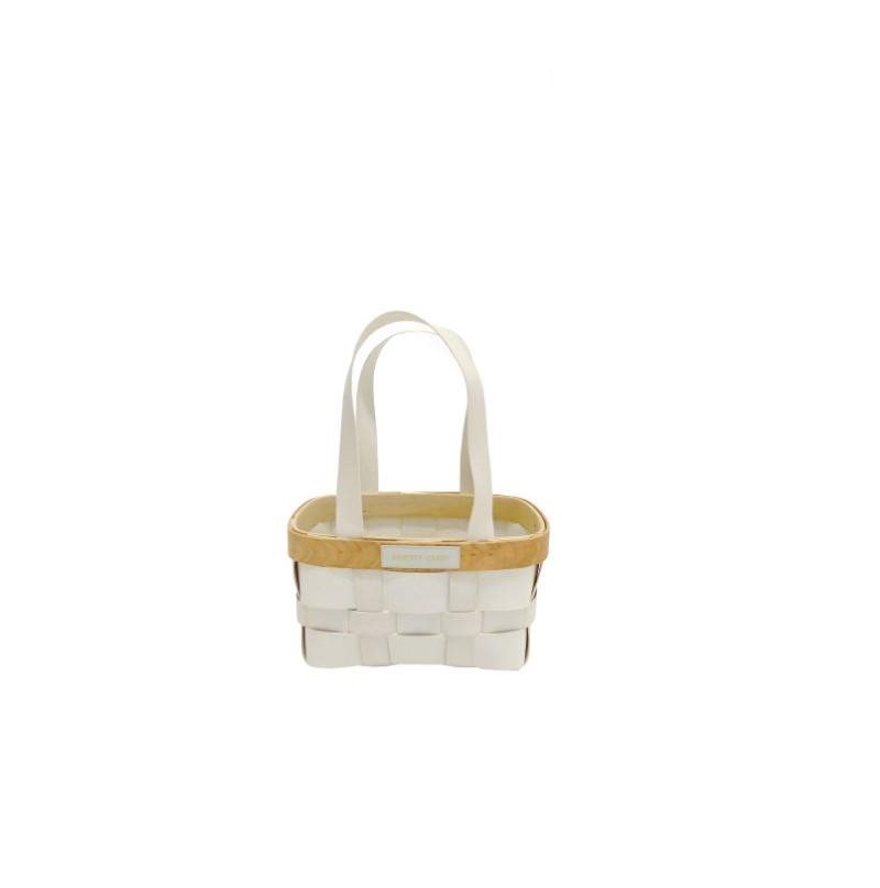VIME PVC- CESTA RECT. C/ASAS BRANCO 18x13x24cm