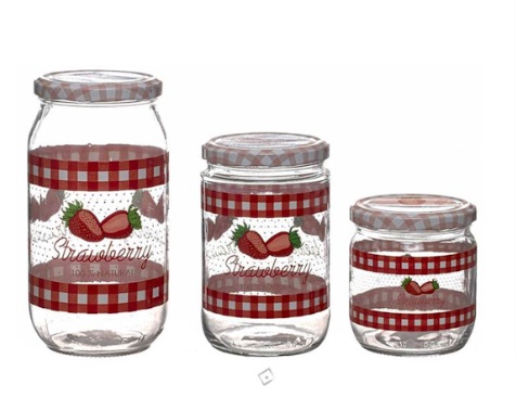 FRASCO VIDRO C/TAMPA 660cc - STRAWBERRY