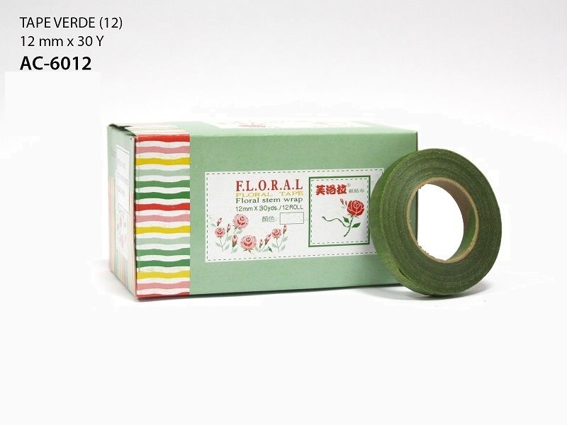 TAPE 12mmX30Y VERDE AC-6012 PACK 2
