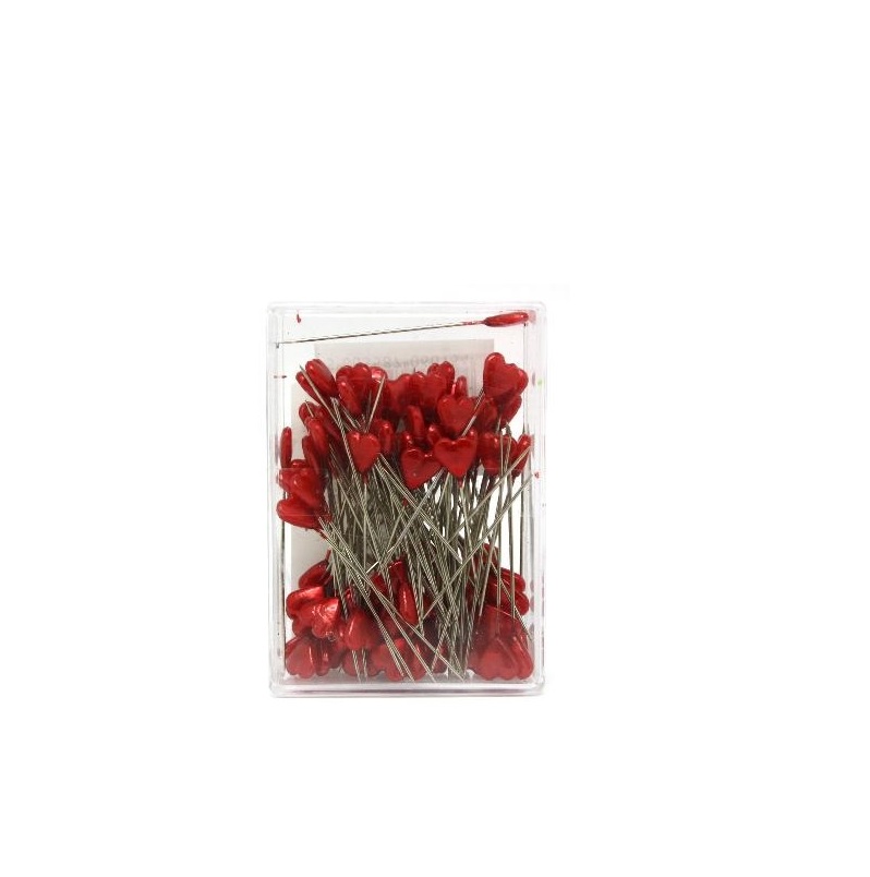 ALFINETES CORAÇAO 6015 /100pcs VERMELHO