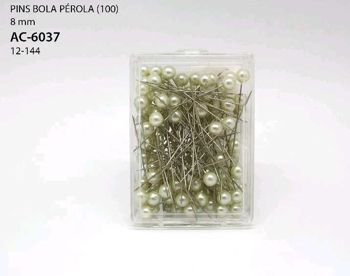 PINS BOLA 8mm PEROLA (100)