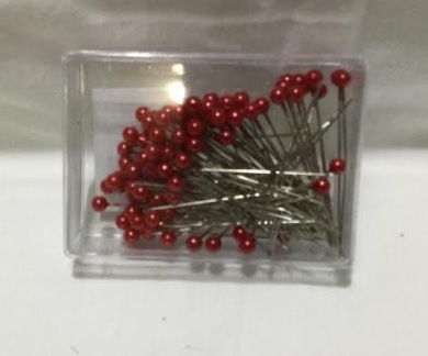 ALFINETES BOLA 5mm VERMELHO (100)