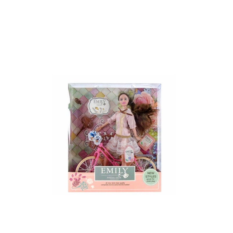 BRINQUEDO- BONECA C/BICICLETA "EMILY" 28X6X33CM