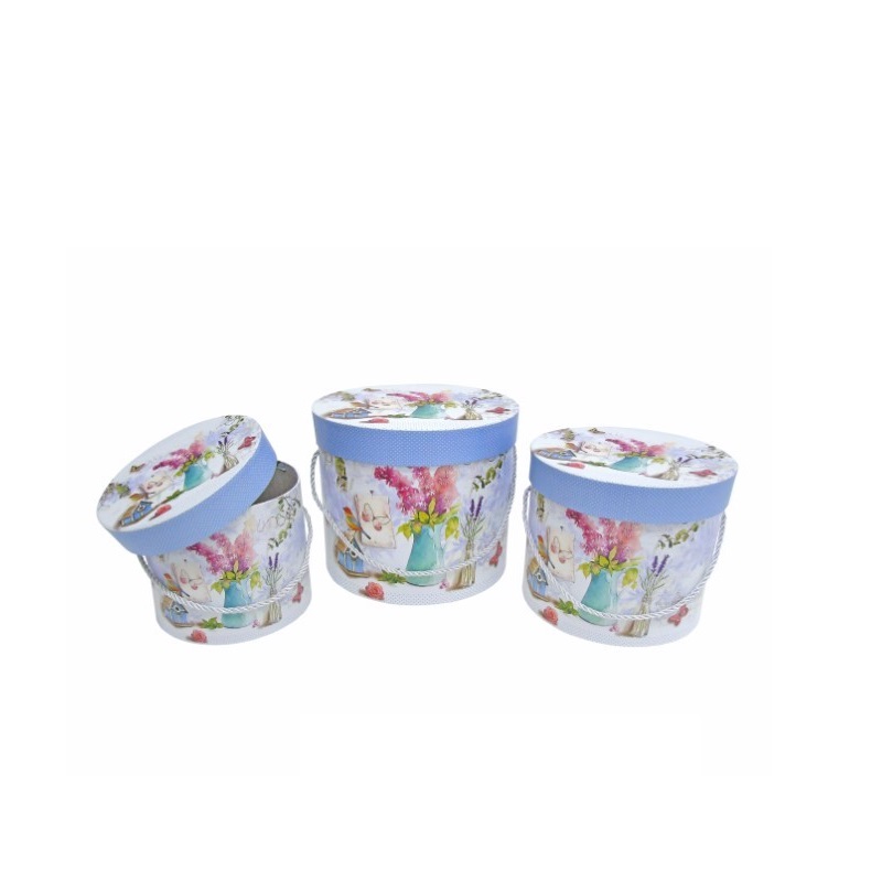 CONJ. 3 CAIXAS CARTAO RED. COLORIDAS 23x19cm