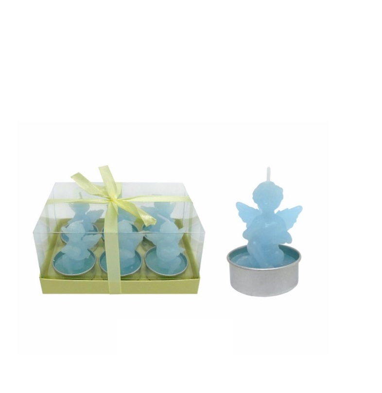 VELA- CAIXA C/6 ANJOS AZUL 14x9x6cm