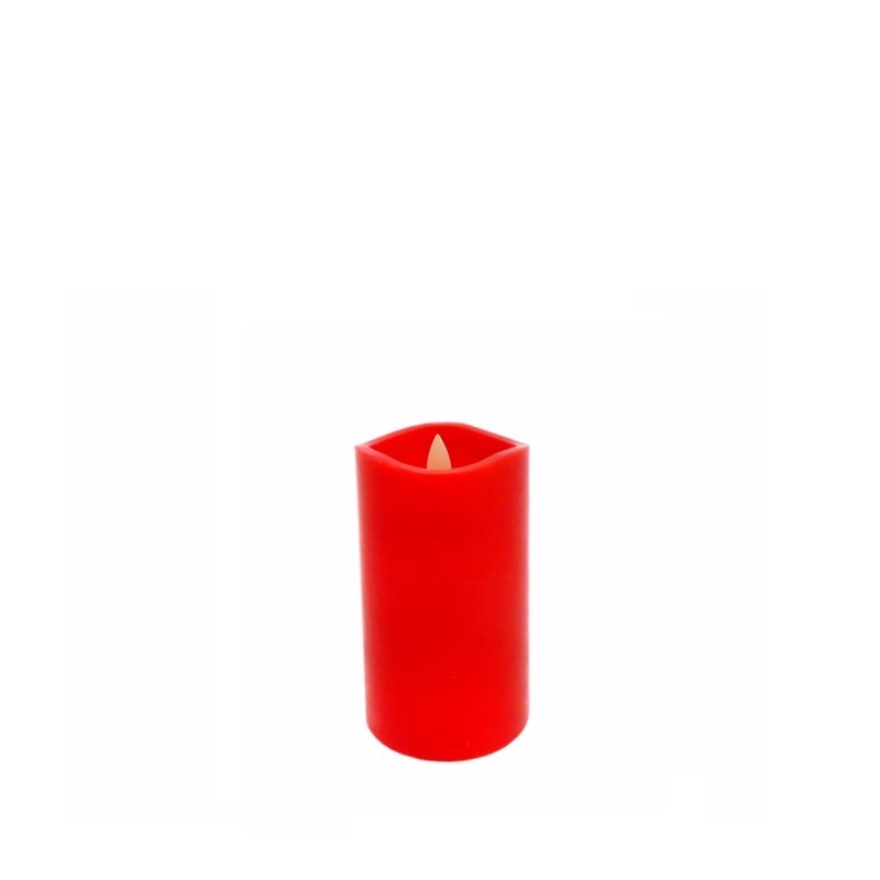 VELA LED CERA NATURAL VERMELHA 7x12cm