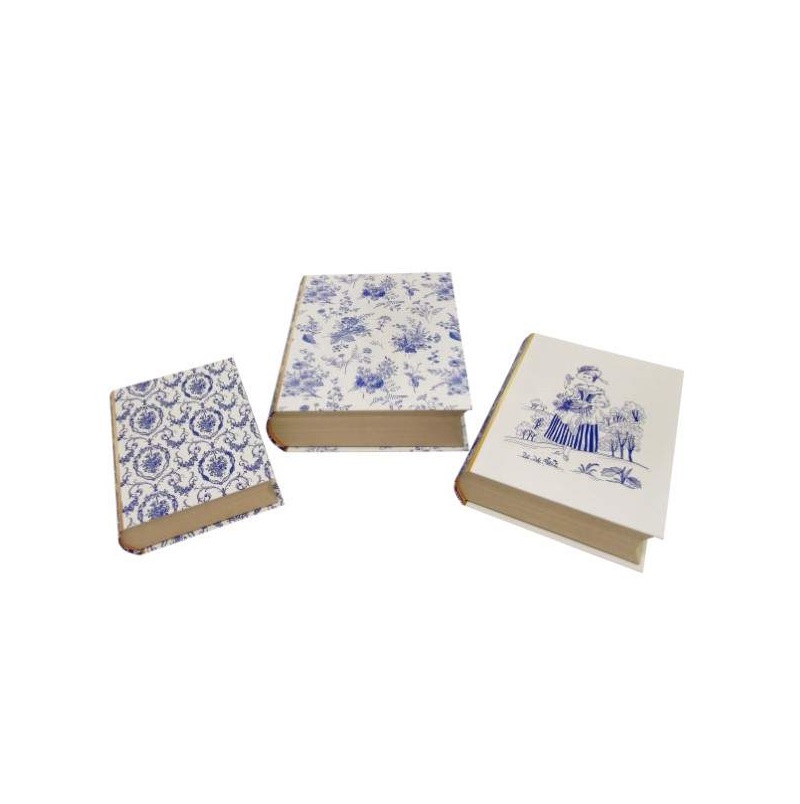 CONJ. 3 CAIXAS CARTAO LIVRO AZUL 29x24x7cm