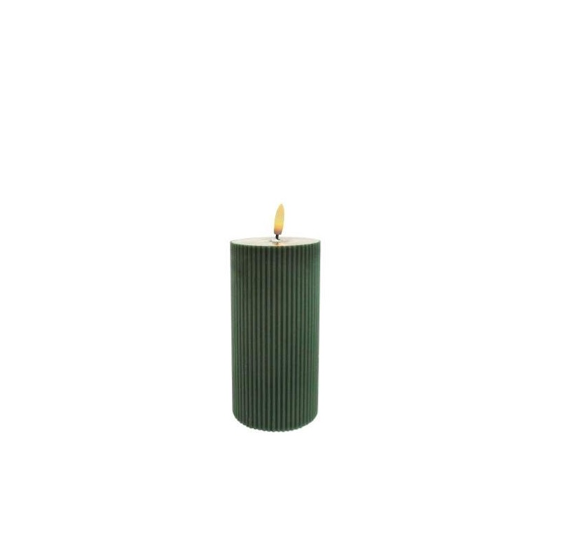 VELA LED CERA NATURAL VERDE 7x15cm