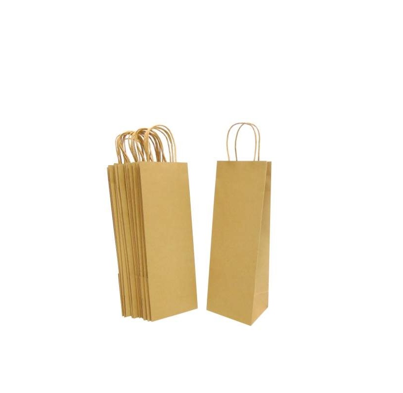 SACO PAPEL P/GARRAFA 150G KRAFT 10x12x36cm