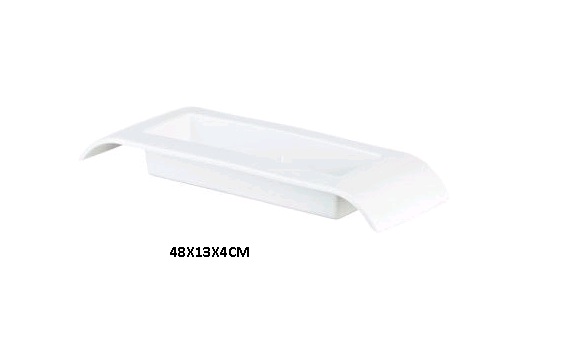 FLOREIRA RECT. BAIXA BRANCA 48CM