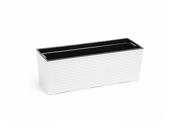 FLOREIRA RATTAN BRANCA 19X56X19CM