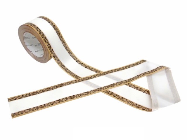 ROLO FITA BRANCO/OURO PRETO 6cmX50m