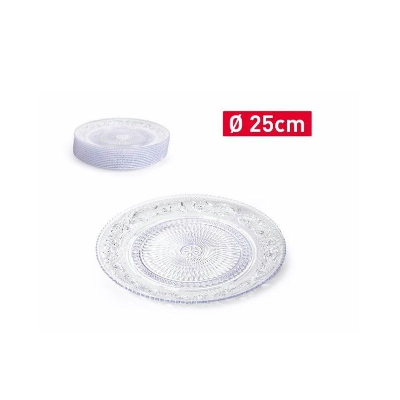 PRATO PLAST. CRYSTAL TRANSP. 25cm