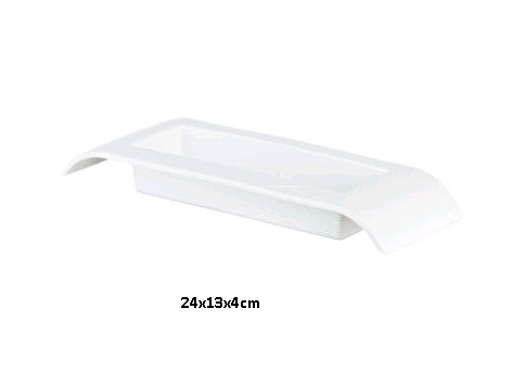 FLOREIRA RECT. BAIXA BRANCA 24CM