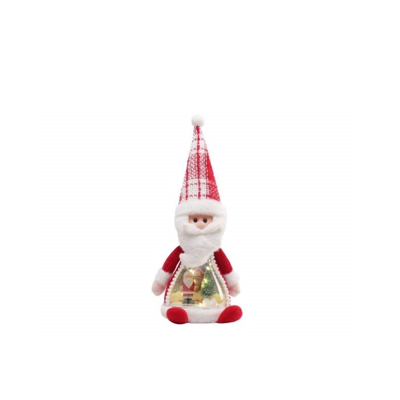 DEC. NATAL- PAI NATAL VERMELHO C/SOM E LUZ 38CM