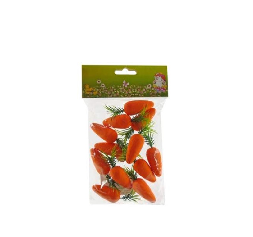 DEC. PASCOA- EMB. C/12 CENOURAS LARANJA 6cm