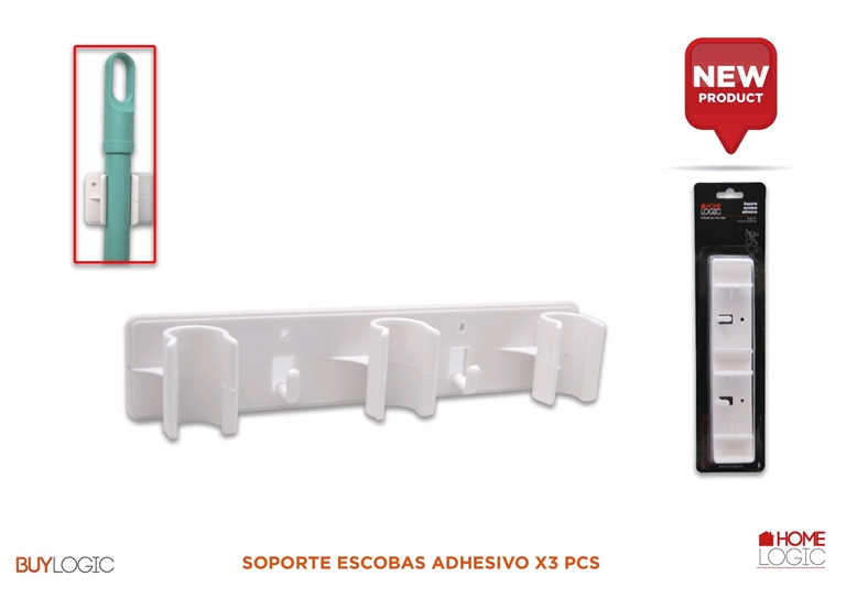 SUPORTE ESCOVAS ADESIVO 3PÇS