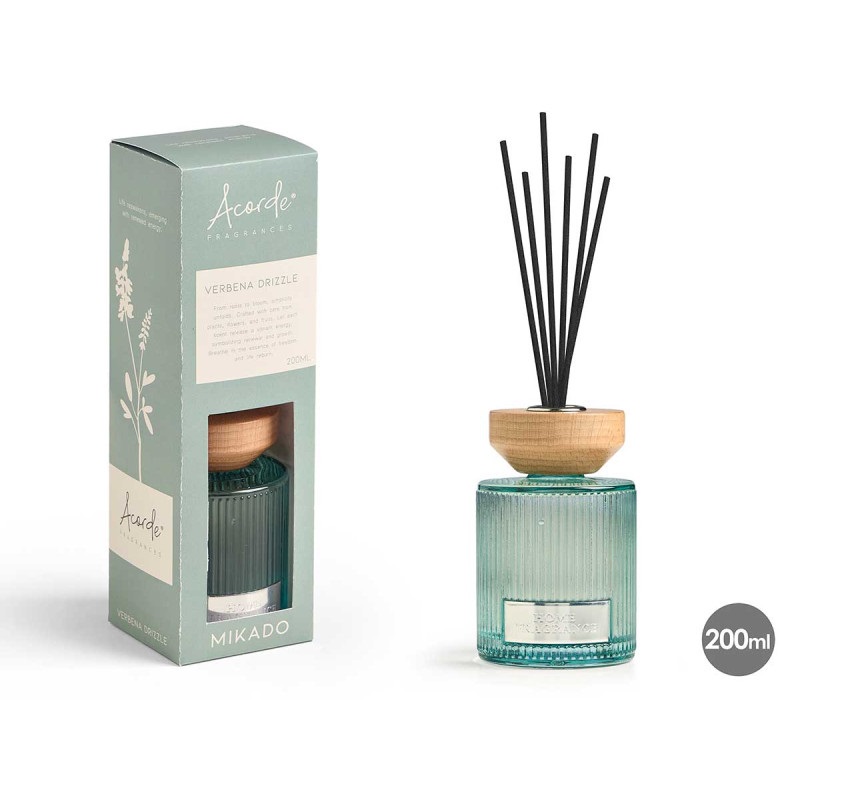 DIFUSOR MIKADO REDONDO 200ML VERBENA DRIZZLE