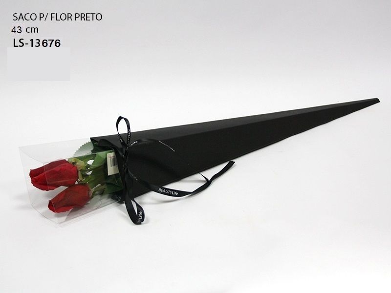CONE P/FLORES PRETO 7,5x43cm LS-13676