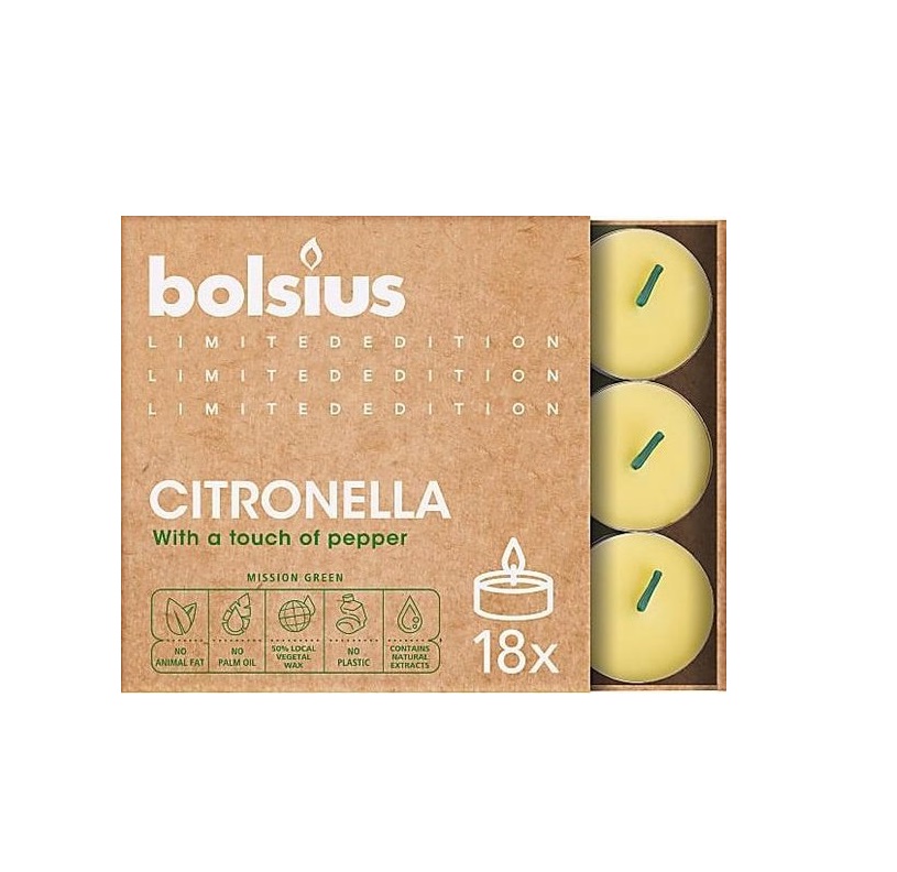 TEALIGHT PERF. CITRONELLA PACK18