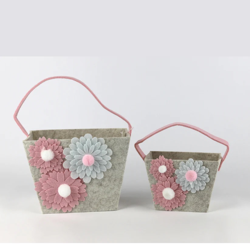 CONJ. 2CESTAS FELTRO  20X12CM TS-14947