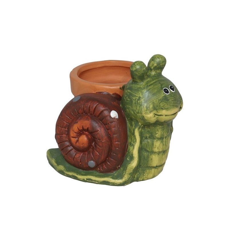 VASO CARACOL TERRACOTA 13x12,5x10cm