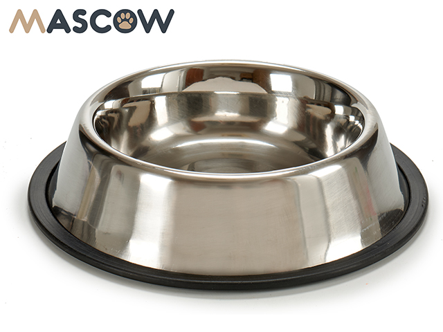 COMEDOURO AÇO 23cm BASE BORRACHA