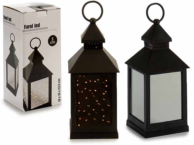 LANTERNA PRETO 5 LEDS ESPELHO