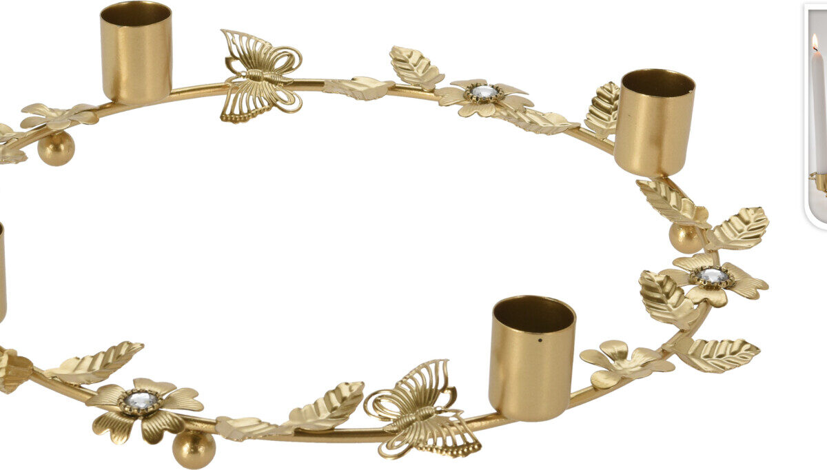 CASTIÇAL DOURADO 28cm