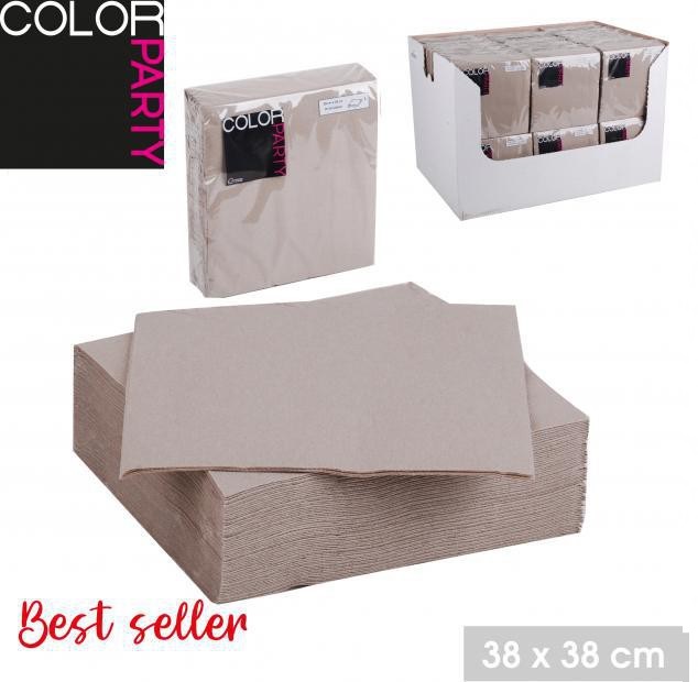 GUARDANAPO PAPEL TAUPE 38x38cm PACK30