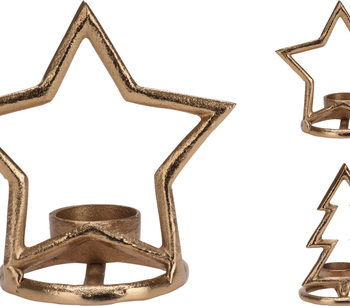 CASTIÇAL ESTRELA OURO 15cm